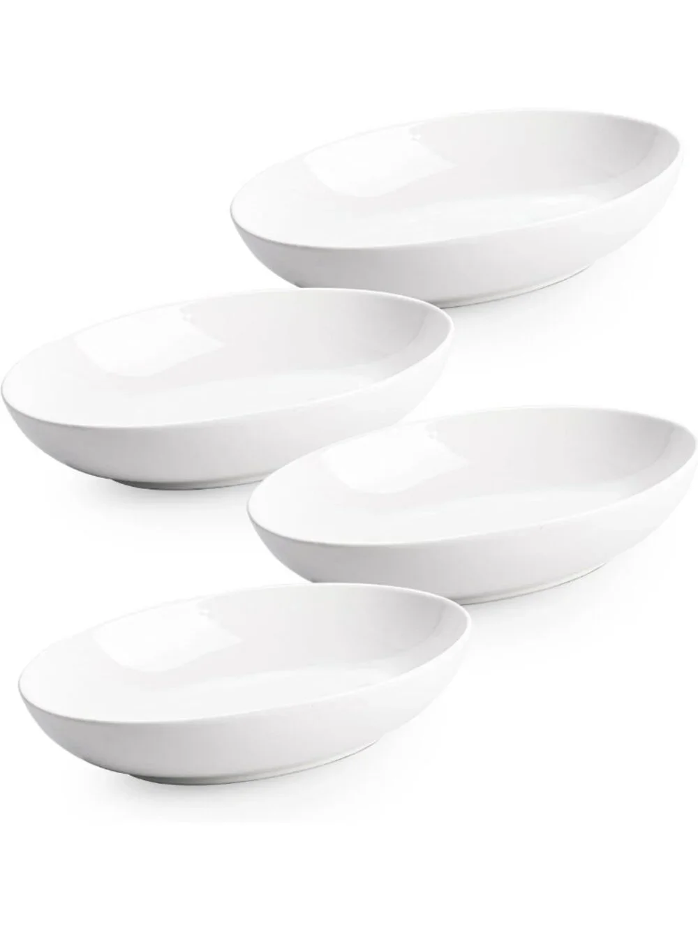 Set of 4 White Ceramic 8